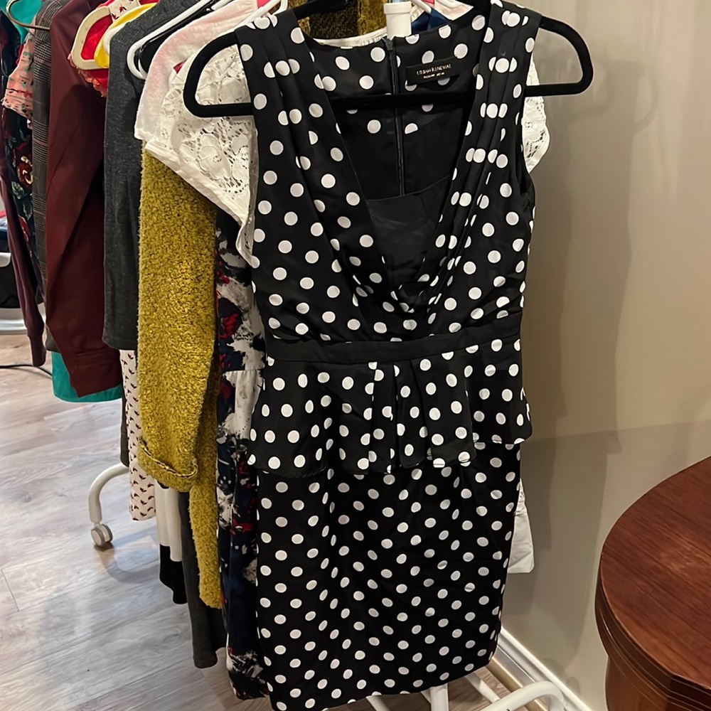 Polka Dot dress with peplum detail